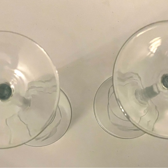 Pair Of Tall Champagne Flutes ~ European Handmade Crystal With Etching ~ 7oz - Picture 6 of 6